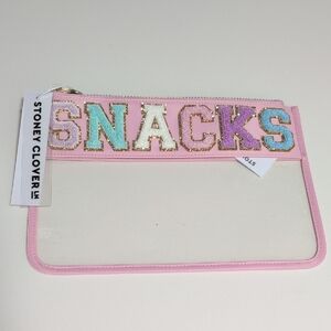 NWT Stoney Clover Ln "Snacks" Clear Flat Pouch